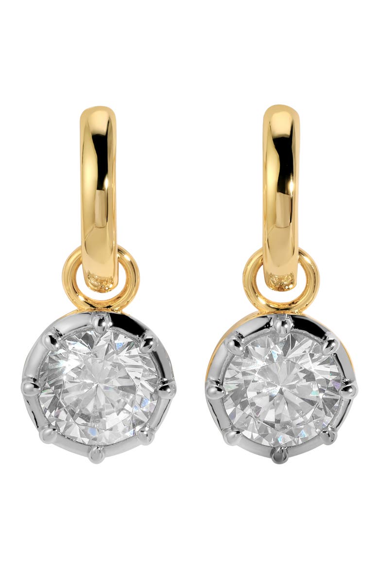 Celeste Charm Huggie Hoop Earrings, Main, color, TWO TONE