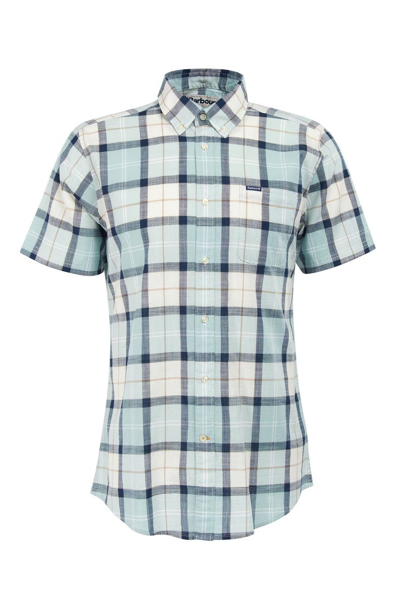Barbour Delton Tailored Fit Plaid Short Sleeve Cotton Button-Down Shirt, Alternate, color,