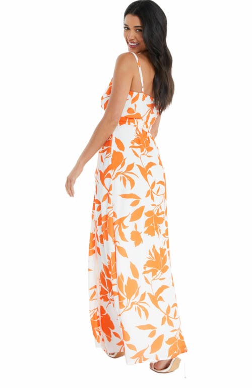 Quiz Crepe Maxi Dress With Slit In Multi