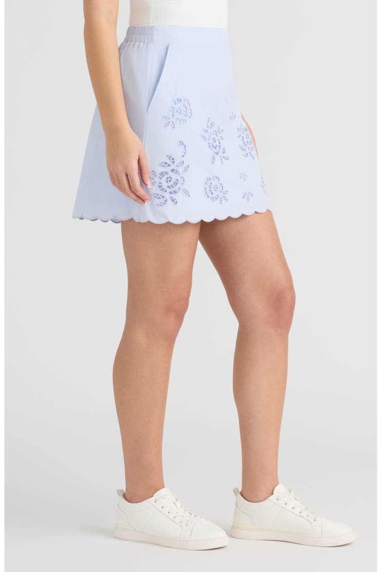 Cotton Eyelet Miniskirt, Alternate, color, CLOUD BLUE