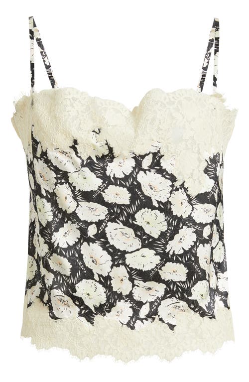 Doen Loure Lace-trimmed Floral-print Silk-satin Camisole In Multi