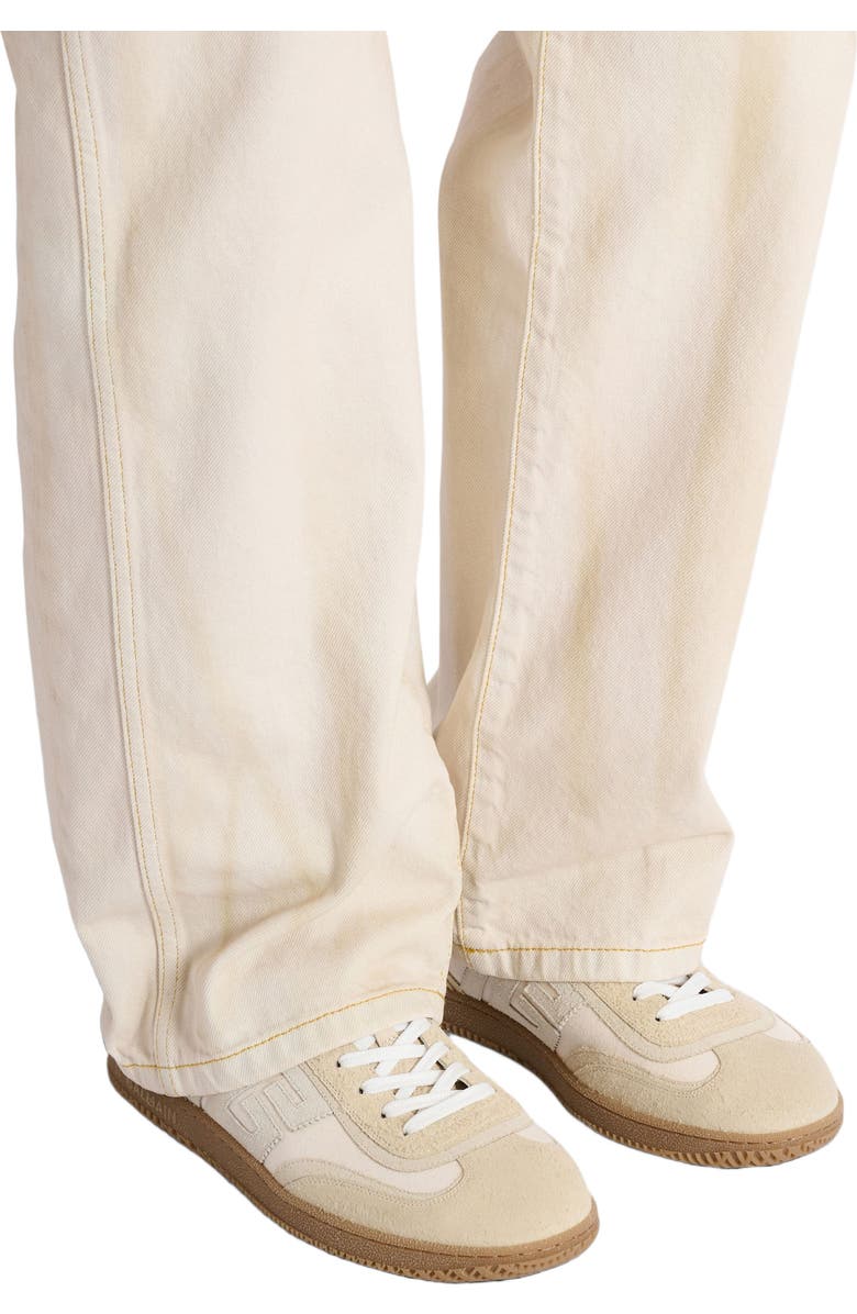 Balmain Swan trainers in suede, aged suede and canvas, Alternate, color, Beige