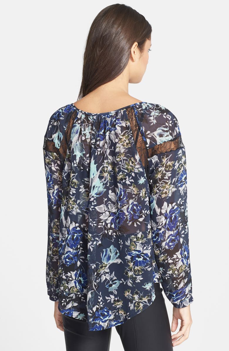 ASTR the Label ASTR Long Sleeve Lace Inset Blouse, Alternate, color,