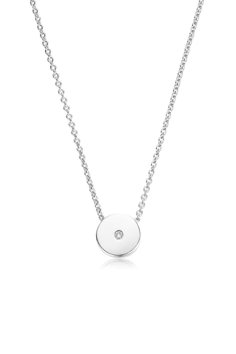 Linear Solo Diamond Pendant Necklace, Main, color, SILVER
