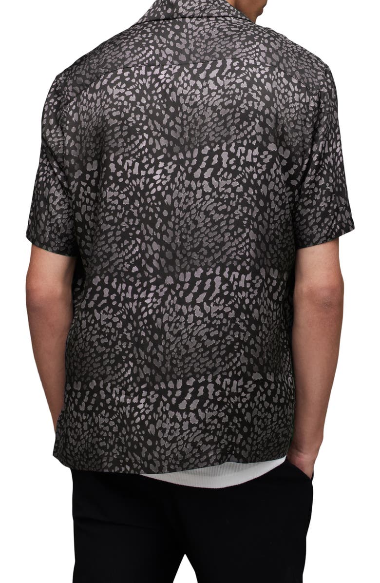 AllSaints Cosmo Print Short Sleeve Button-Up Shirt, Alternate, color,