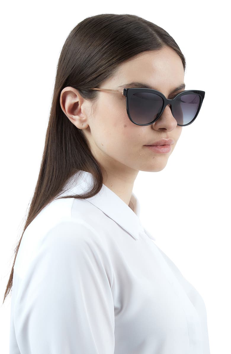 Tiffany & Co. 55mm Gradient Cat Eye Sunglasses, Alternate, color, Black/ Grey Gradient