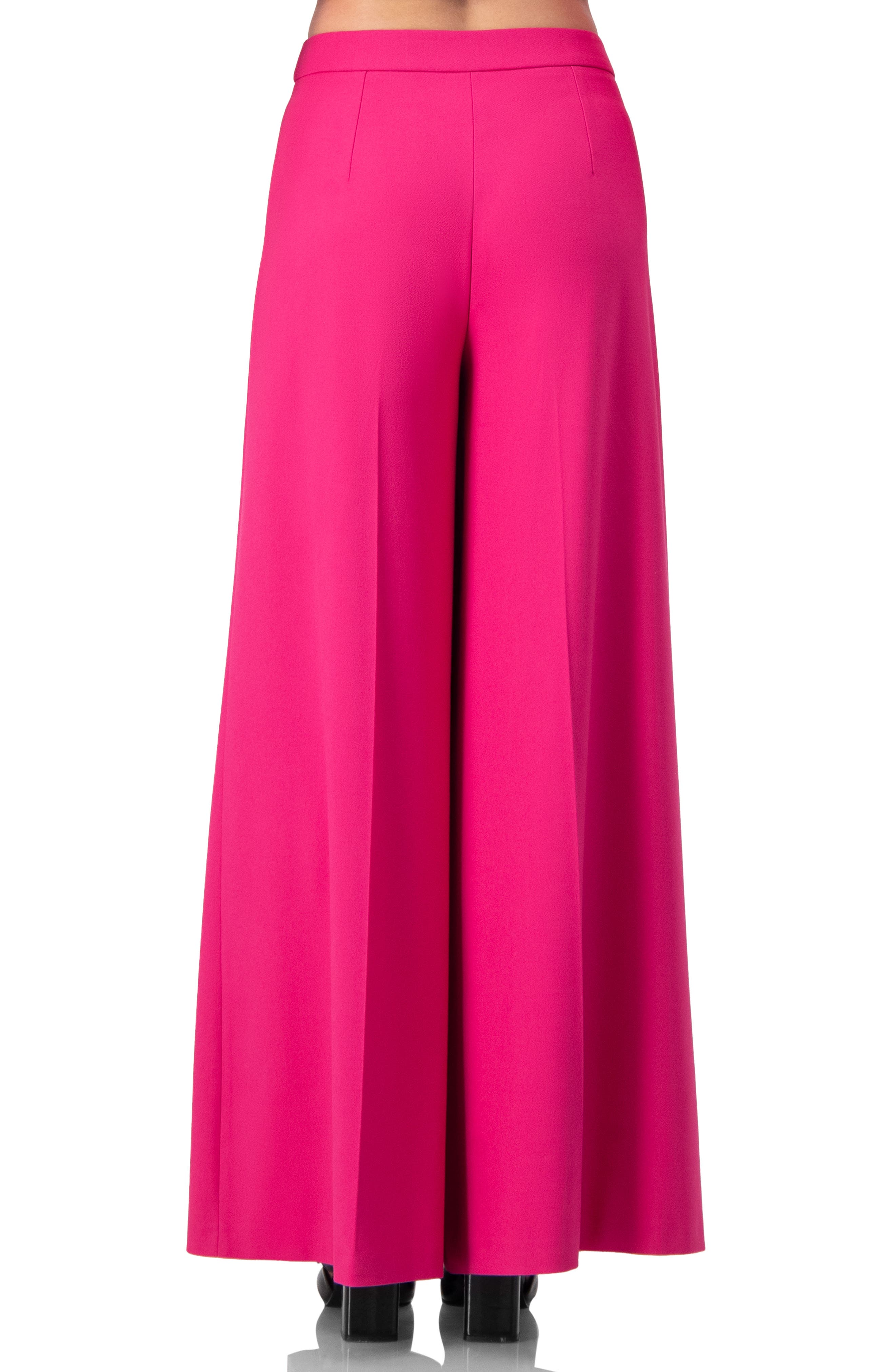 Solid Wide-Leg Trousers - image 2