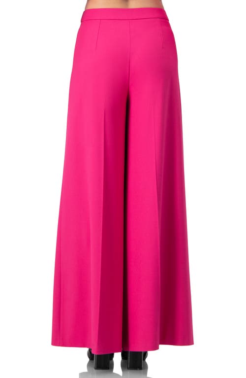 Ivonne Solid Wide-leg Trousers In Red