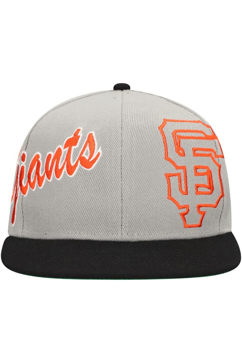 Men's Mitchell & Ness Gray San Francisco Giants Knock Out Panel Snapback Hat, Alternate, color, Gray