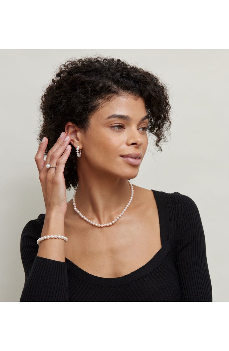 The Pearl Source 5.0-5.5mm Japanese Akoya White Pearl Necklace - AAA Quality, Alternate, color, White Pearl