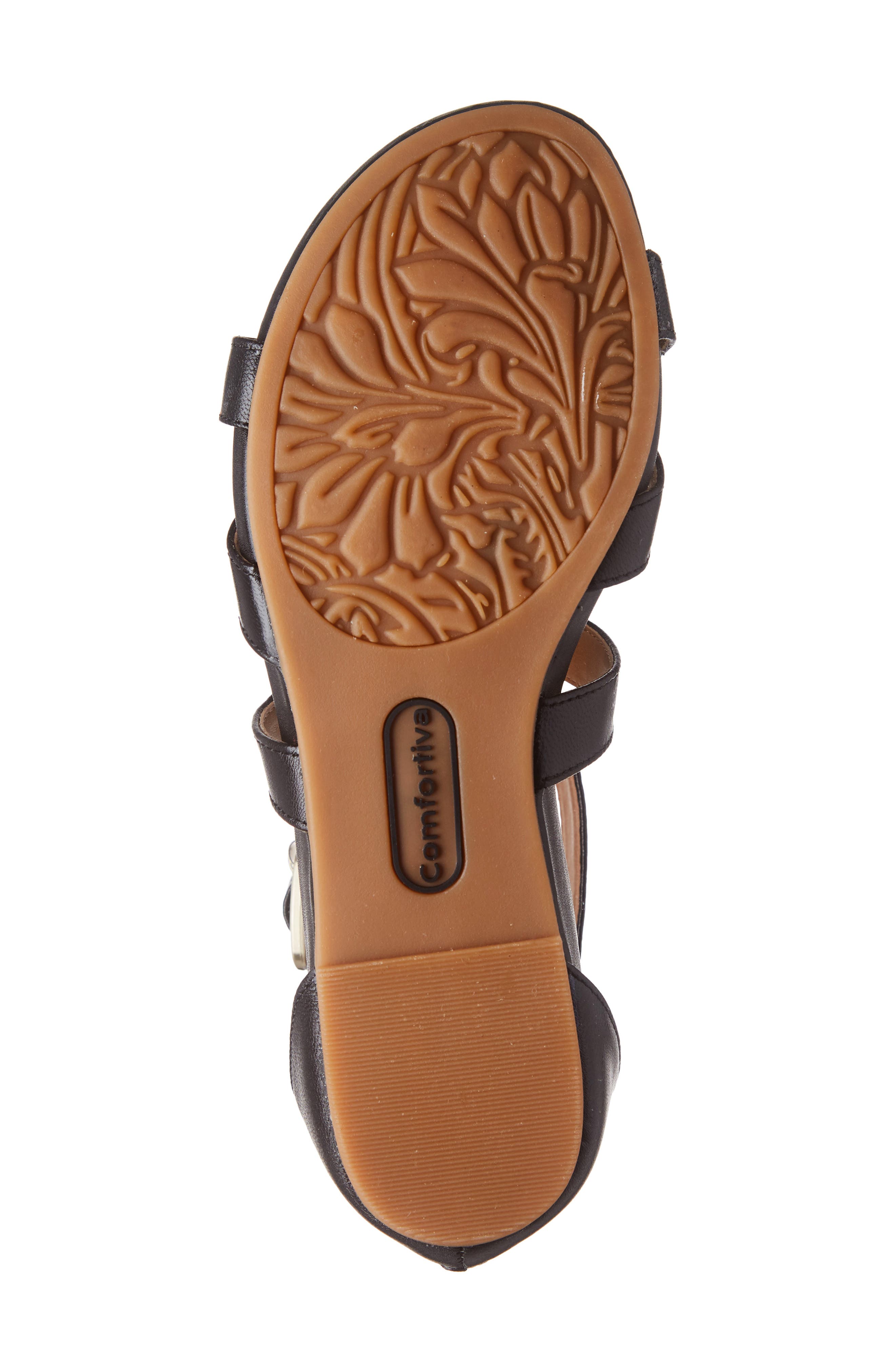Melody Sandal, Alternate, color, BLACK LEATHER