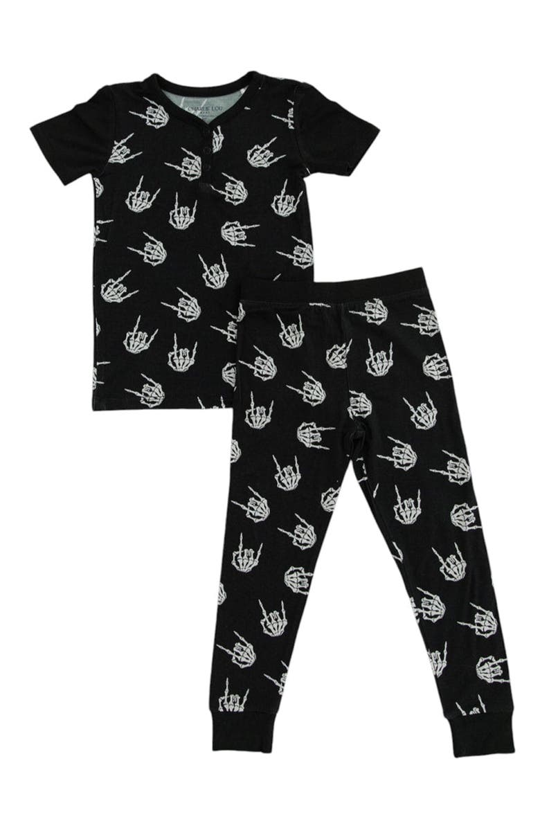 Charlie Lou Baby<sup>®</sup> Little Boy's Rock N' Skull Pajama Set, Main, color,