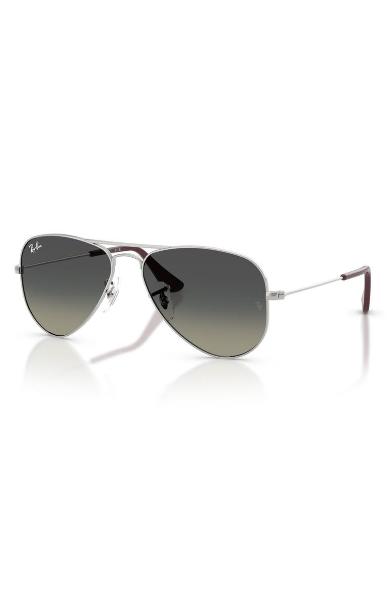 Ray-Ban Junior 50mm Aviator Sunglasses, Alternate, color, Silver / Grey Gradient