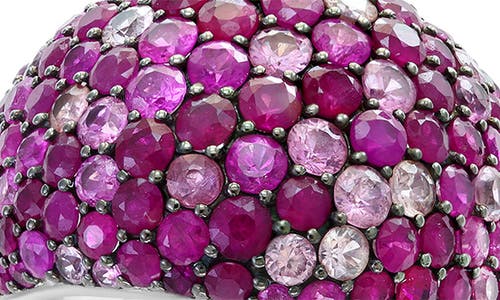 Effy Sterling Silver Pavé Ruby Domed Ring In Purple