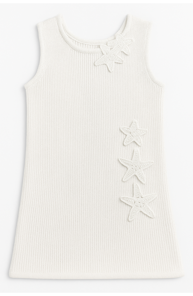 Limeapple Crochet Knit Summer Shift Dress, Main, color, White