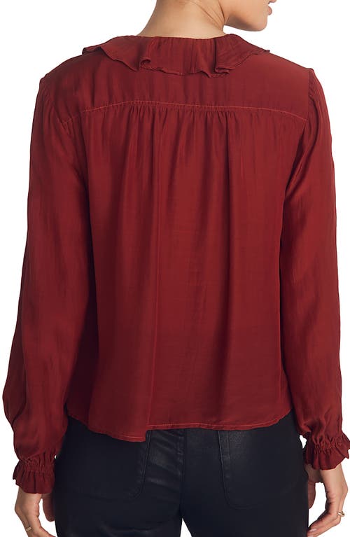 Bella Dahl Ruffle Collar Button-up Shirt In Brown