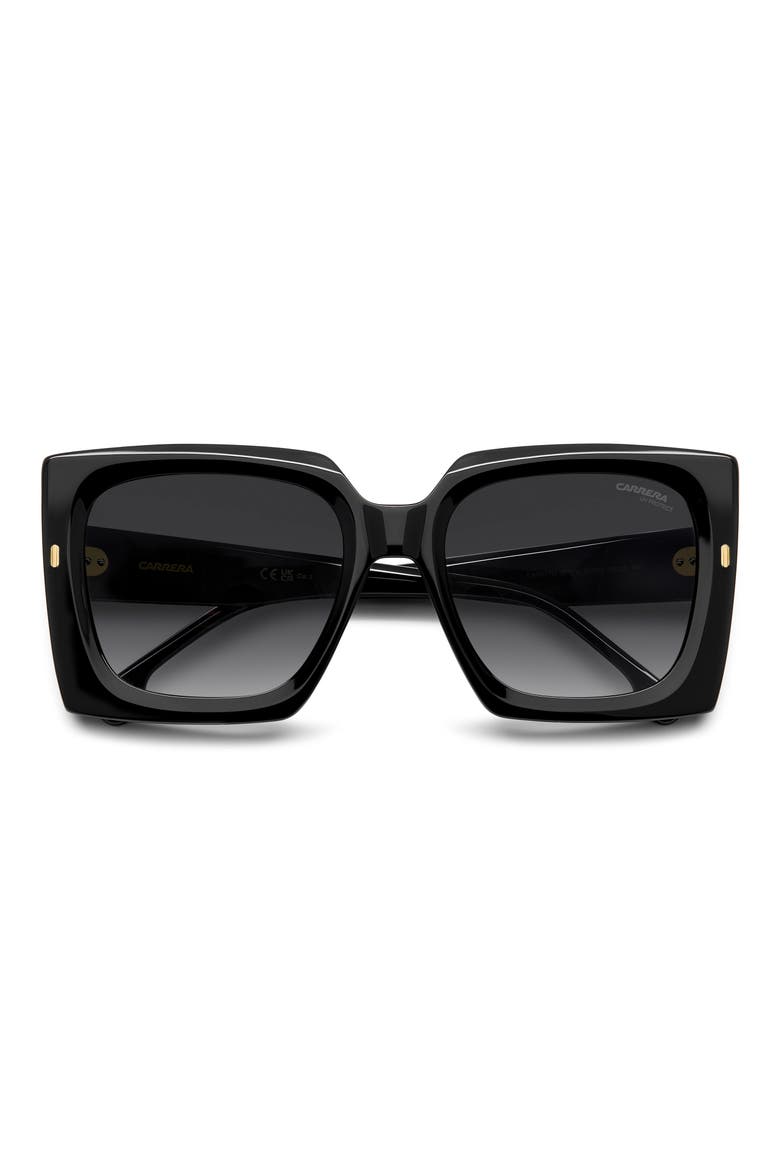 55mm Rectangular Sunglasses, Alternate, color, BLACK/ DARK GREY SF