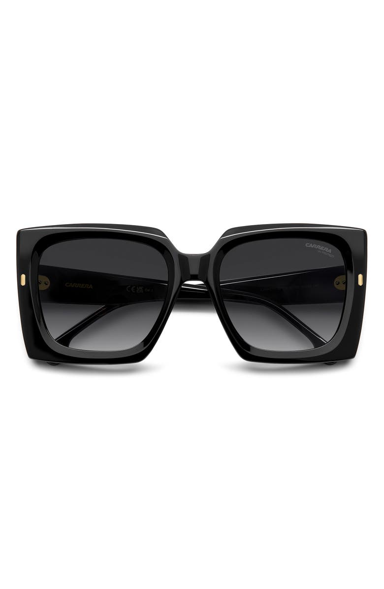 Carrera Eyewear 55mm Rectangular Sunglasses, Alternate, color, Black/ Dark Grey Sf