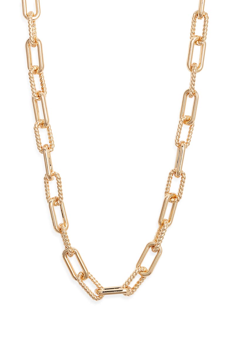 Textured Chain Link Necklace, Main, color, GOLD
