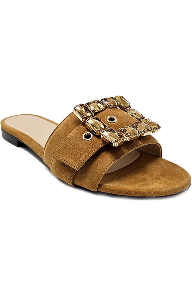Madison Maison Jeweled Buckle Fade Sandal, Alternate, color, Kahki