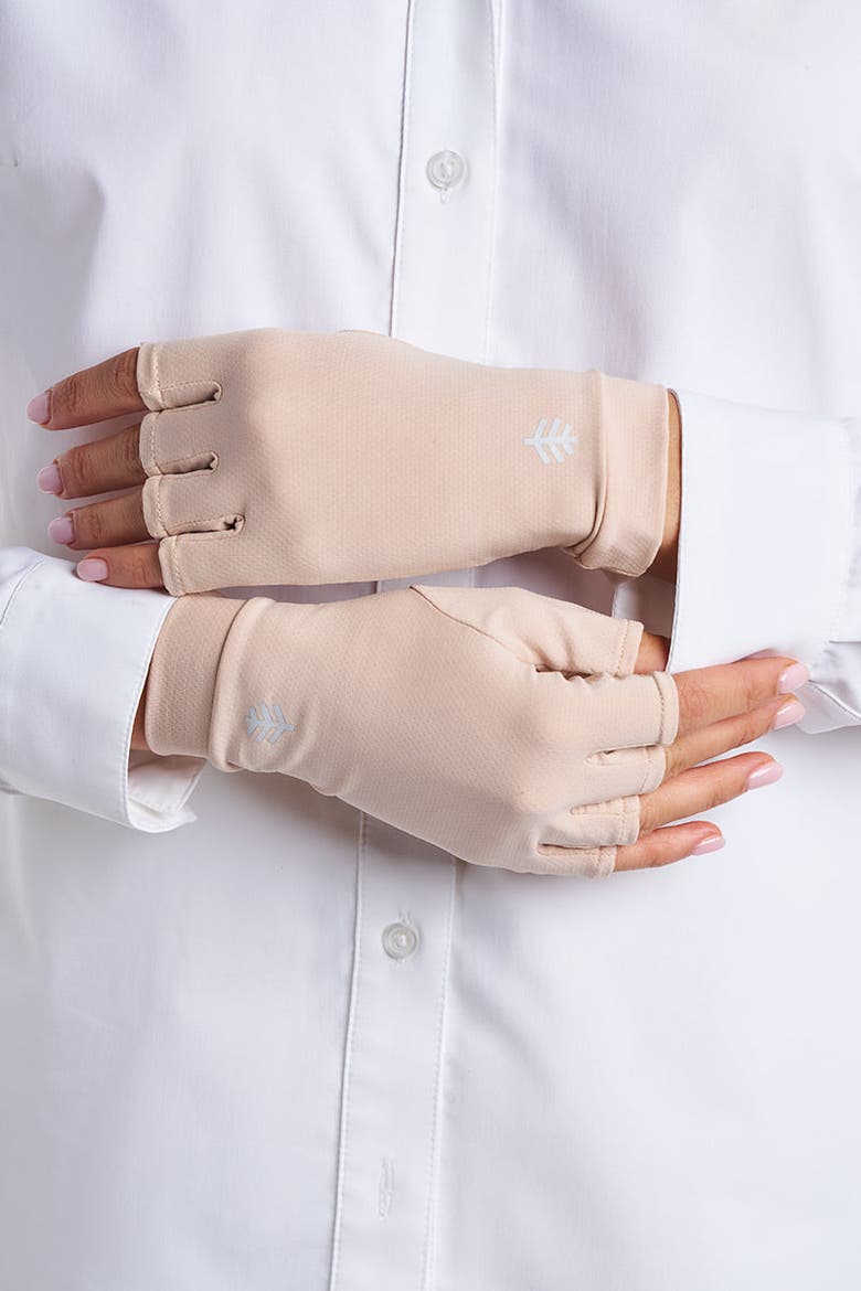 Ouray Fingerless UV Sun Gloves, UPF 50+ Sun Protection, Alternate, color, Pale Khaki