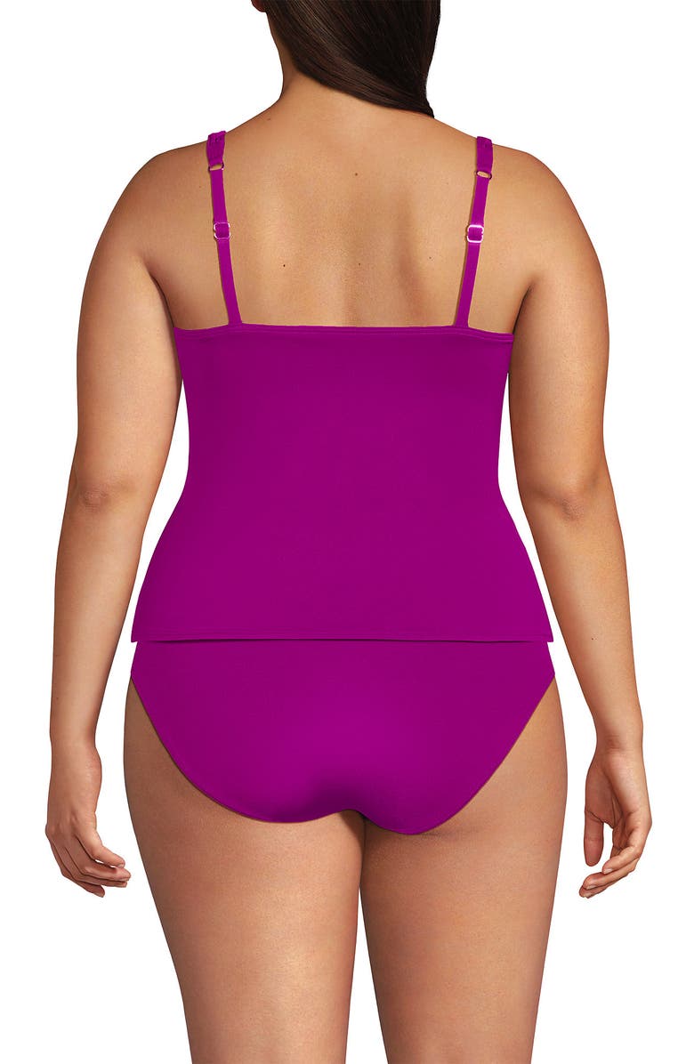 Lands' End Macrame Tankini Top, Alternate, color, Crimson Rose