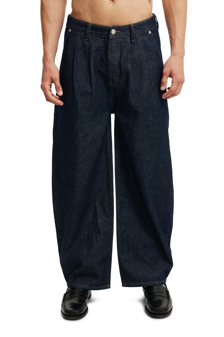 Men's Baggy Barrel Jean, Main, color, PLEAT SHUTTER BLUE