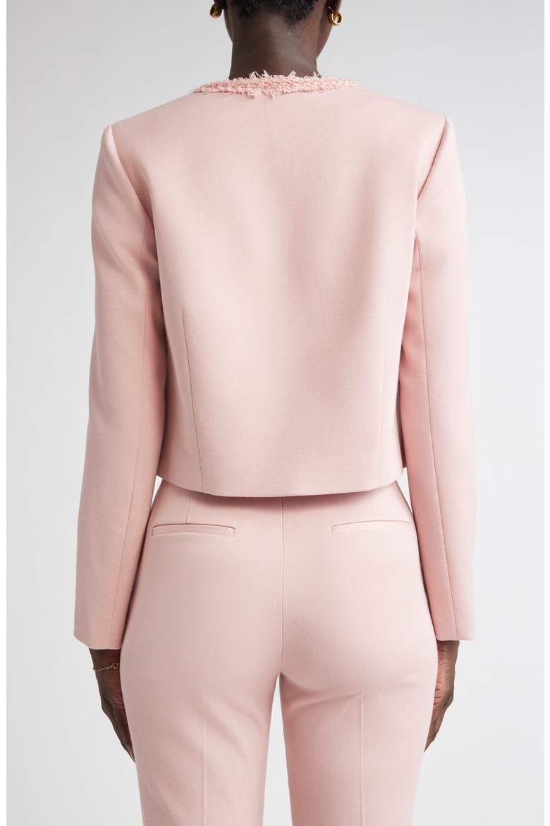 Braided Trim Stretch Twill Crop Jacket, Alternate, color, PINK