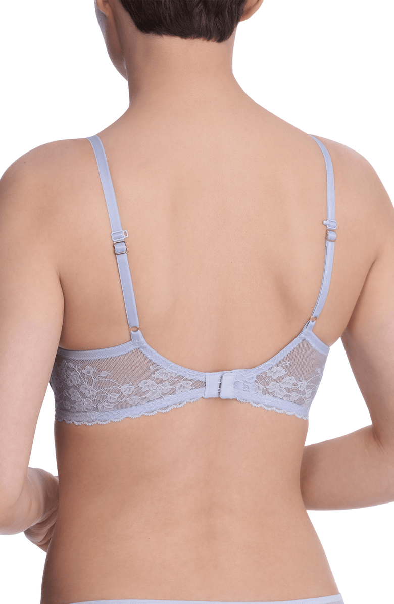 Natori Cherry Blossom Lace Plunge T-Shirt Bra, Alternate, color, Glacier Blue