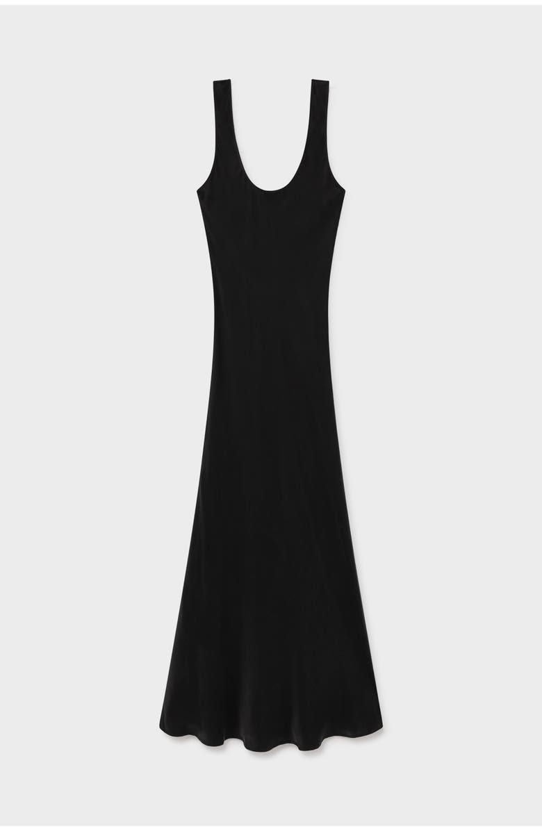 SILK LAUNDRY SCOOP NECK DRESS BLACK, Alternate, color, Black