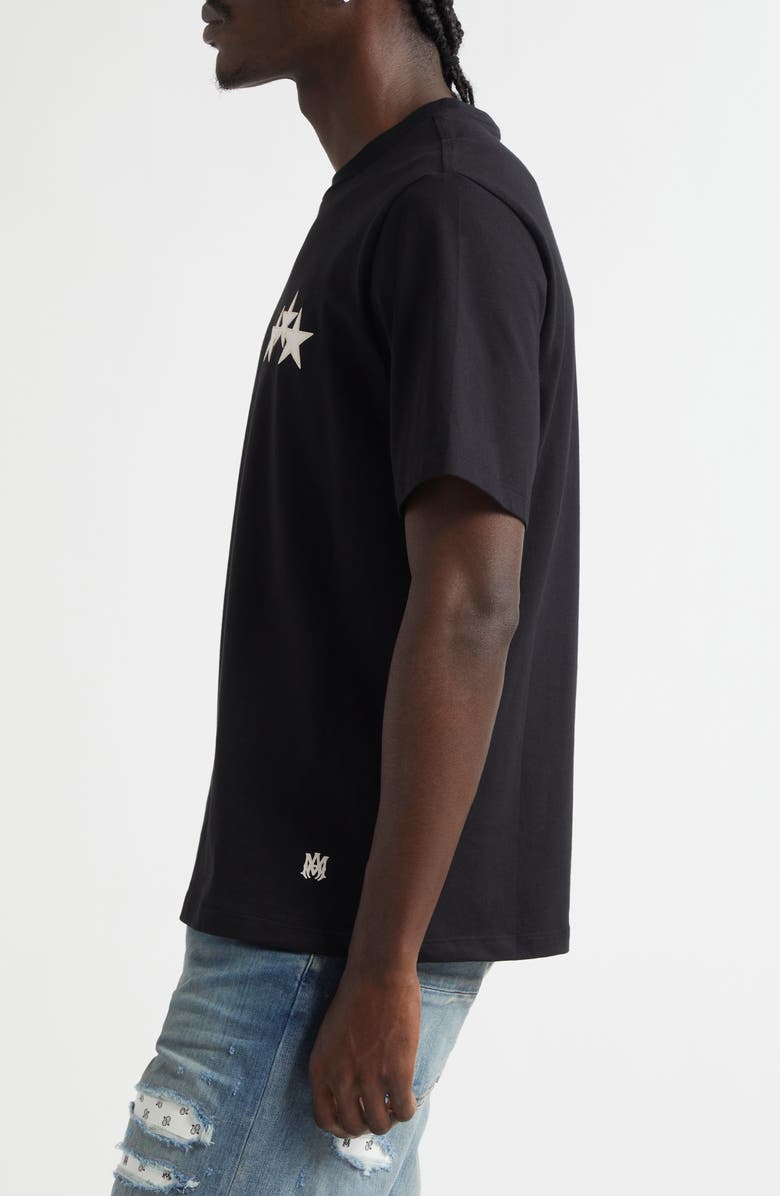 AMIRI 3-Star Appliqué Cotton T-Shirt, Alternate, color, Black