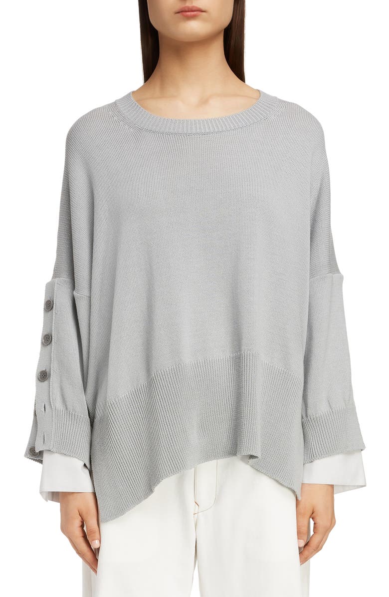 Y's by Yohji Yamamoto Button Sleeve Sweater, Main, color, 