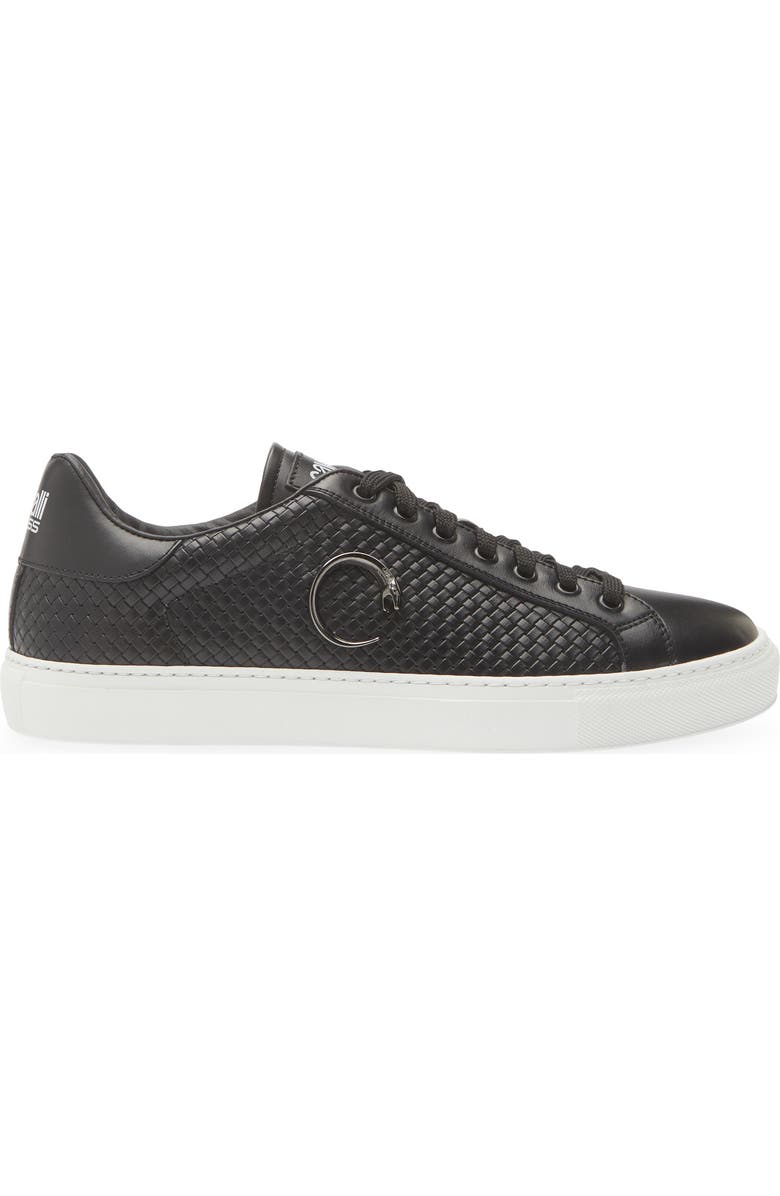 Roberto Cavalli Woven Low Top Sneaker, Alternate, color, Black