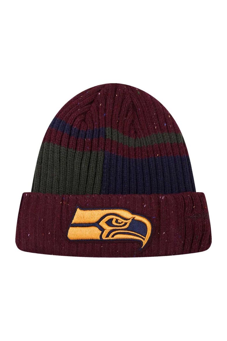 Men's Pro Standard Burgundy Seattle Seahawks Speckled Cuffed Knit Hat, Main, color, Burgundy