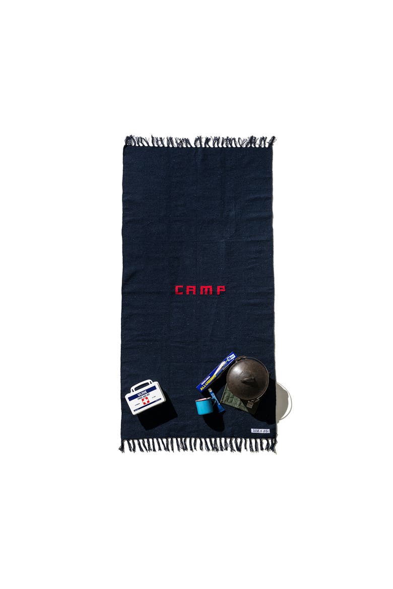 Handloomed Recycled Yarn Camp Rug, Main, color, Navy Blue