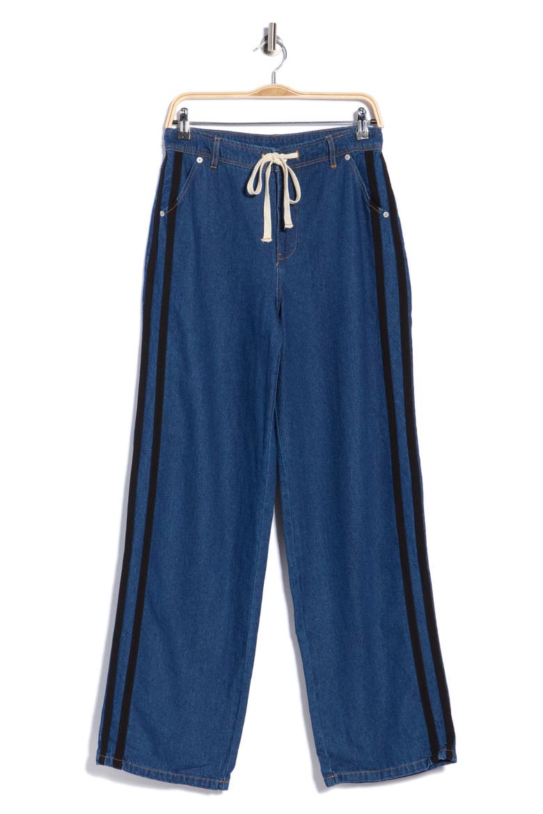 Side Stripe Wide Leg Jeans, Main, color, INDIGO WASH