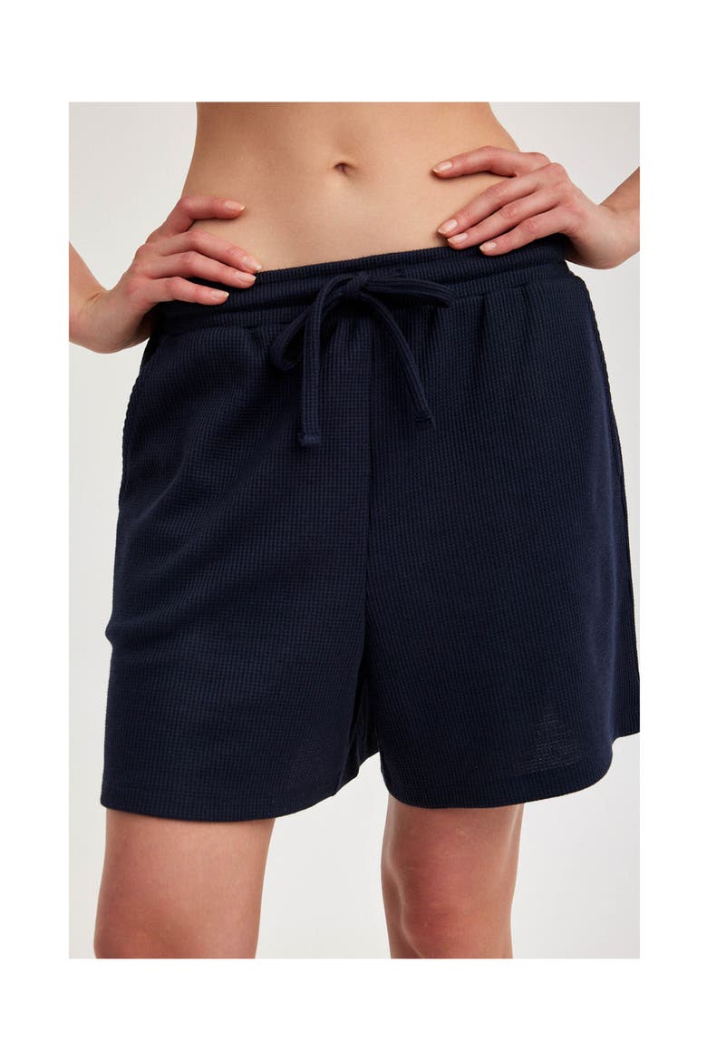 Summer Lounge Waffle Shorts, Alternate, color, Navy