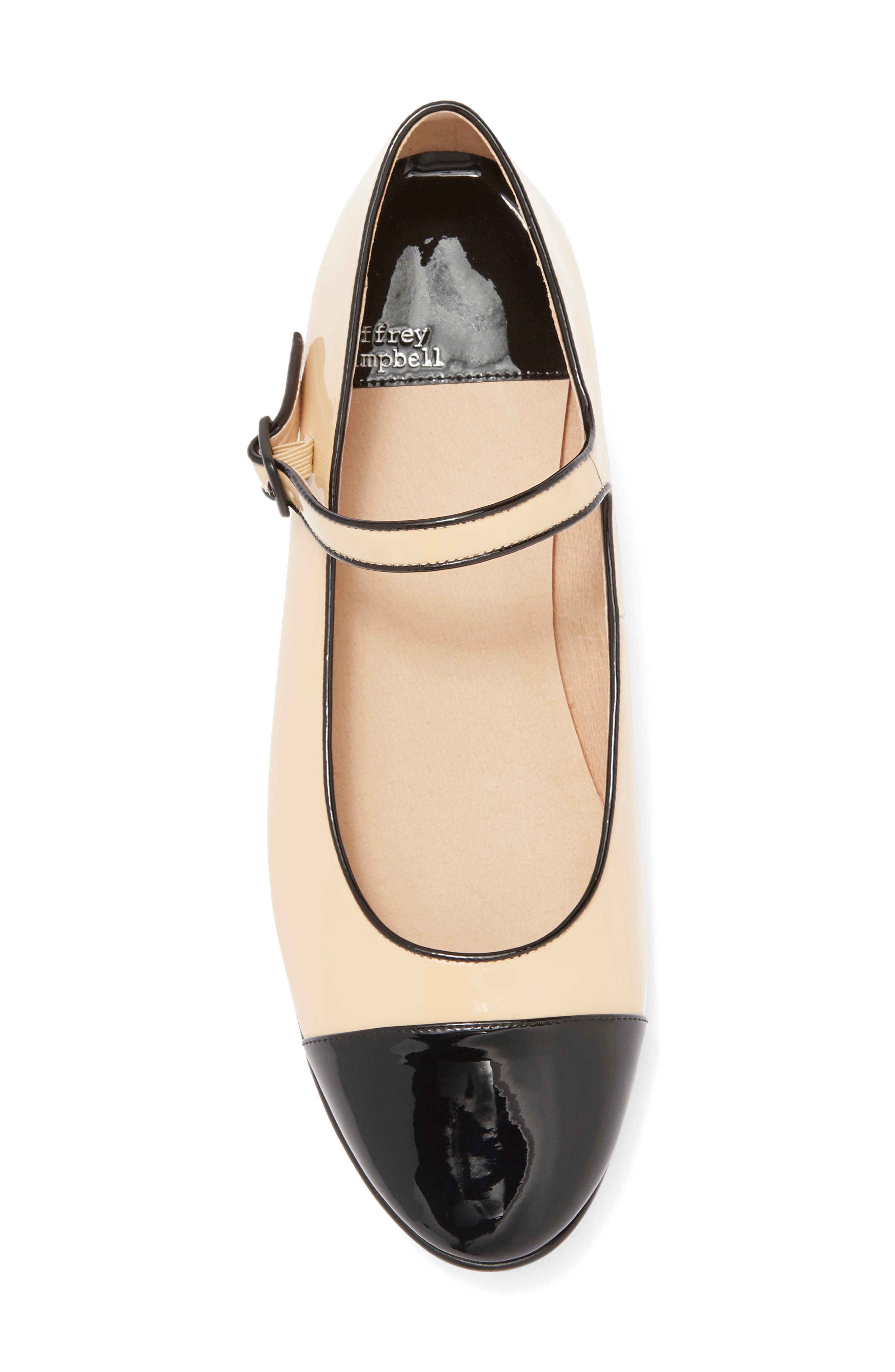Curvet Mary Jane, Alternate, color, NUDE PATENT BLACK PATENT COMBO