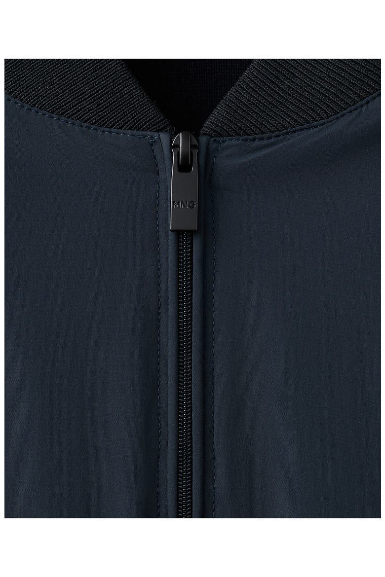 Rib Trim Bomber Jacket, Alternate, color, NAVY