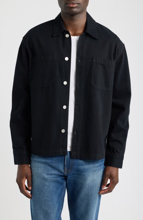 Cotton Blend Denim Shirt Jacket