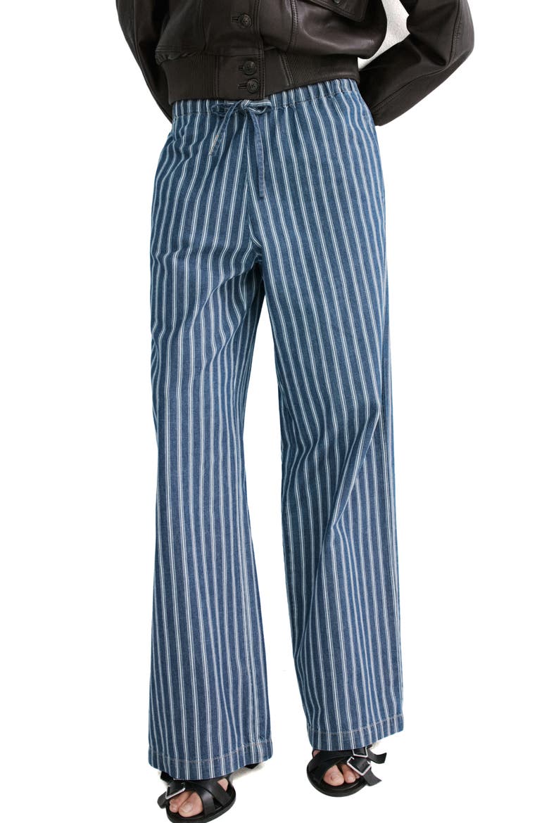 Drawstring Straight Leg Pants, Main, color, BLUE