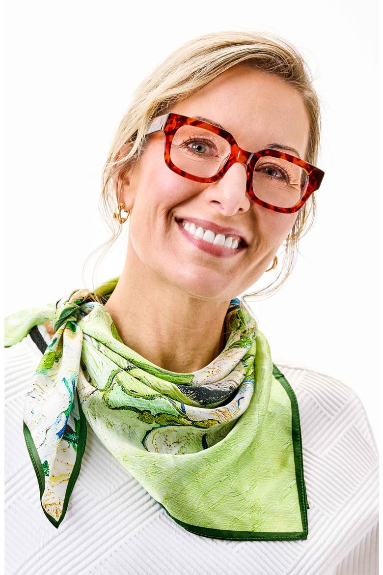 Square Off 47mm Small Square Reading Glasses, Alternate, color, RED ORANGE TORTOISE