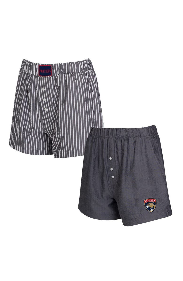 CONCEPTS SPORT Women's Concepts Sport Charcoal Florida Panthers Two-Pack Boxer Shorts Set, Main, color, Charcoal