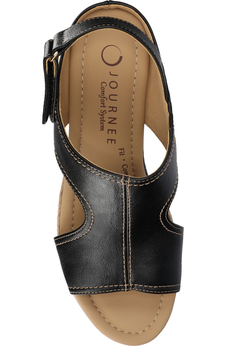 Journee Collection Rayleigh Wedge Sandal, Alternate, color, Black
