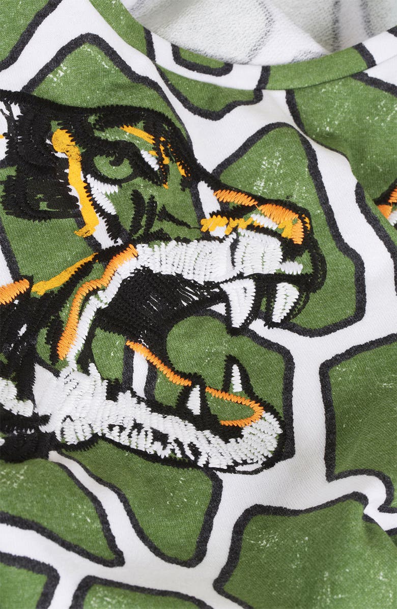 Topshop Embroidered Tiger Print Sweatshirt, Alternate, color, 