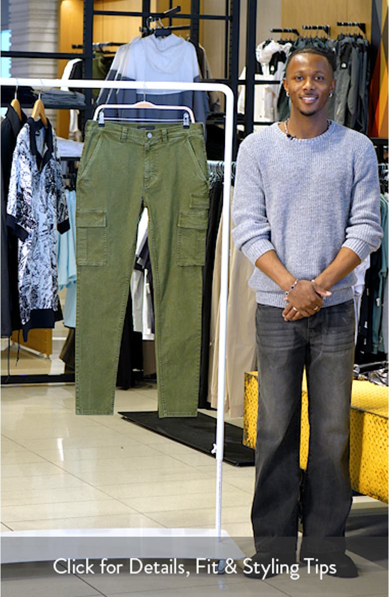 Slim Fit Brushed Cotton Stretch Twill Cargo Pants, sales video thumbnail