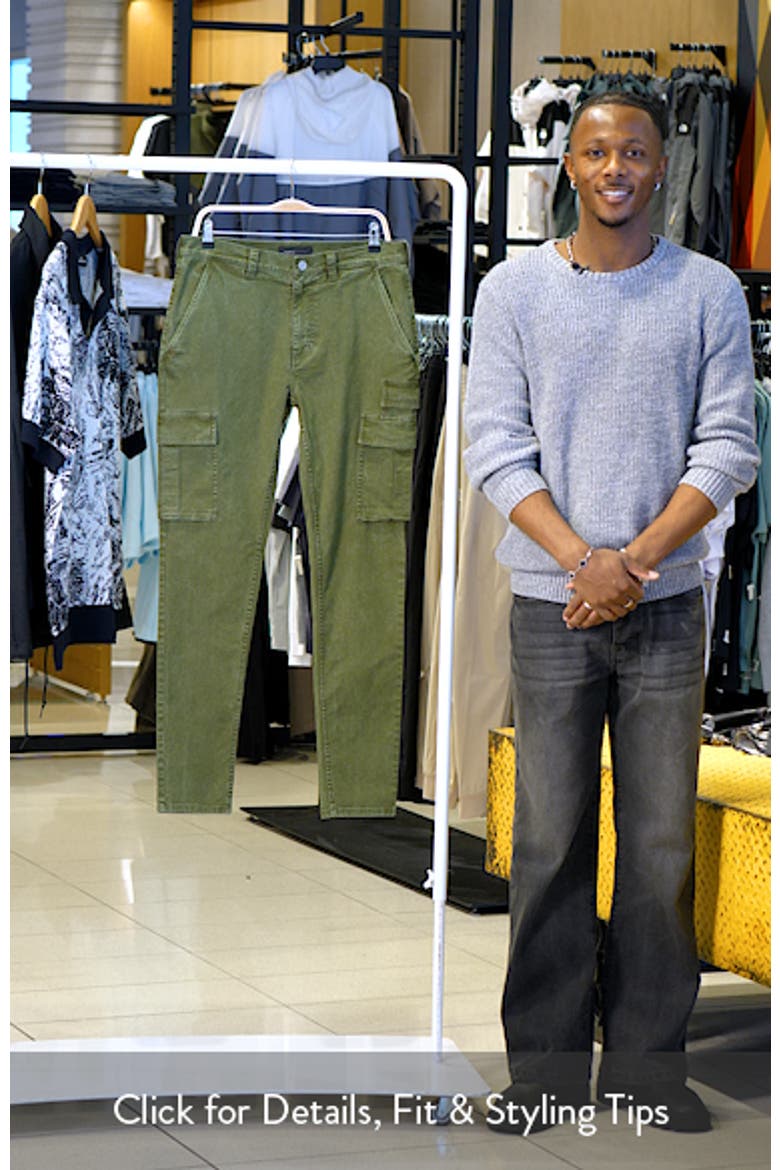 Slim Fit Brushed Cotton Stretch Twill Cargo Pants video
