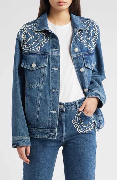 FARM Rio Cornely Embroidered Denim Jacket
