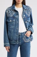 FARM Rio Cornely Embroidered Denim Jacket