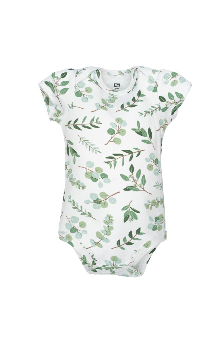 Hudson Baby 5Pk of Gentle Cotton One-Pieces, Alternate, color, Eucalyptus